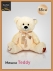 Игрушка детская мягконабивная Медведь с сердцем на груди 55см чай роза